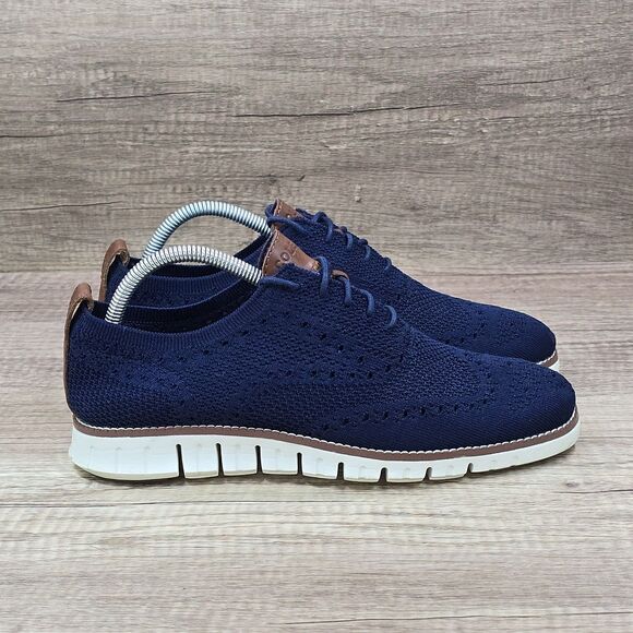 Cole Haan Zerogrand Men's Size 7M Blue Stitchlite Wingtip Oxford Shoes (C24947) - Picture 1 of 9